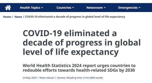 专业配资平台 世卫组织：新冠在两年内导致1300万人死亡 全球预期寿命水平出现倒退